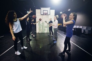 Spektaklio „Žalgirės“ repeticijų akimirka. Donato Stankevičiaus nuotr.